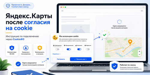 Как подключить Яндекс.Карты после согласия на cookie